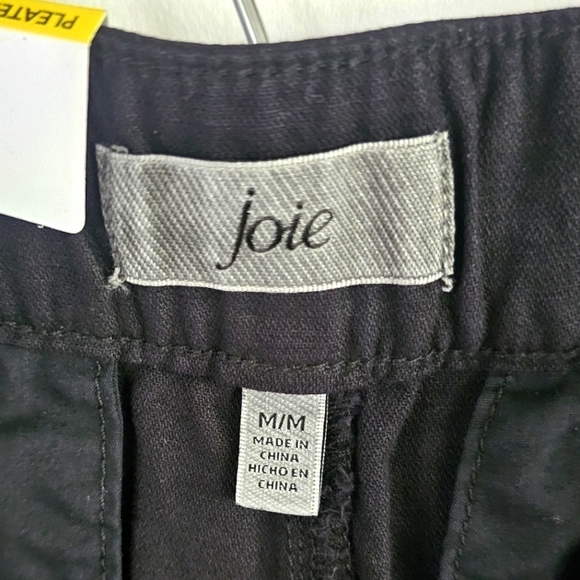 NWT Joie Cotton Linen Blend Pleated Black High Waist Women's Short Size M - Picture 6 of 9